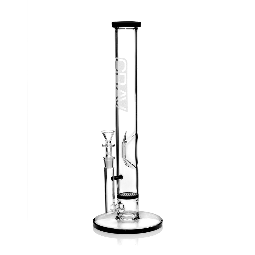 Grav Large Straight Base w/Disc Water Pipe