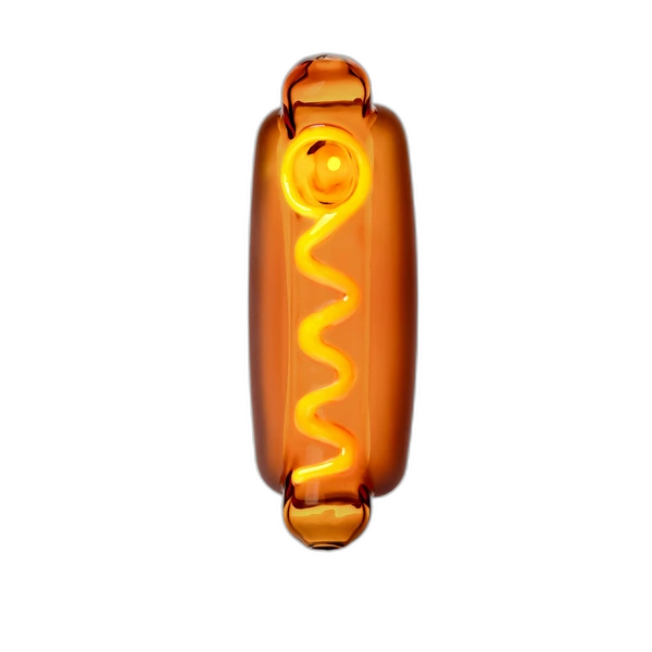 BIGFUN! Glizzy Hot Dog Hand Pipe – 5.1" handcrafted borosilicate