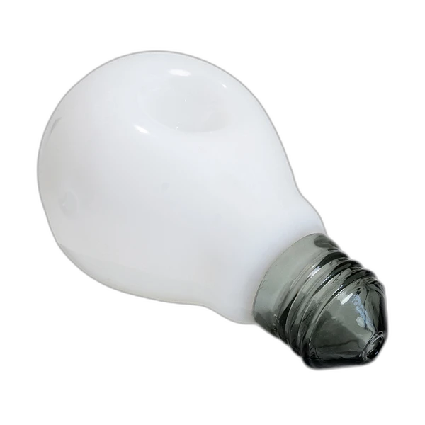 BIGFUN! LightBowlb Hand Pipe - white borosilicate glass