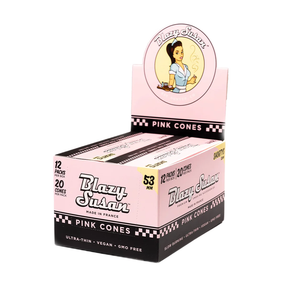 Blazy Susan Pink Paper Cones Pre-Rolled