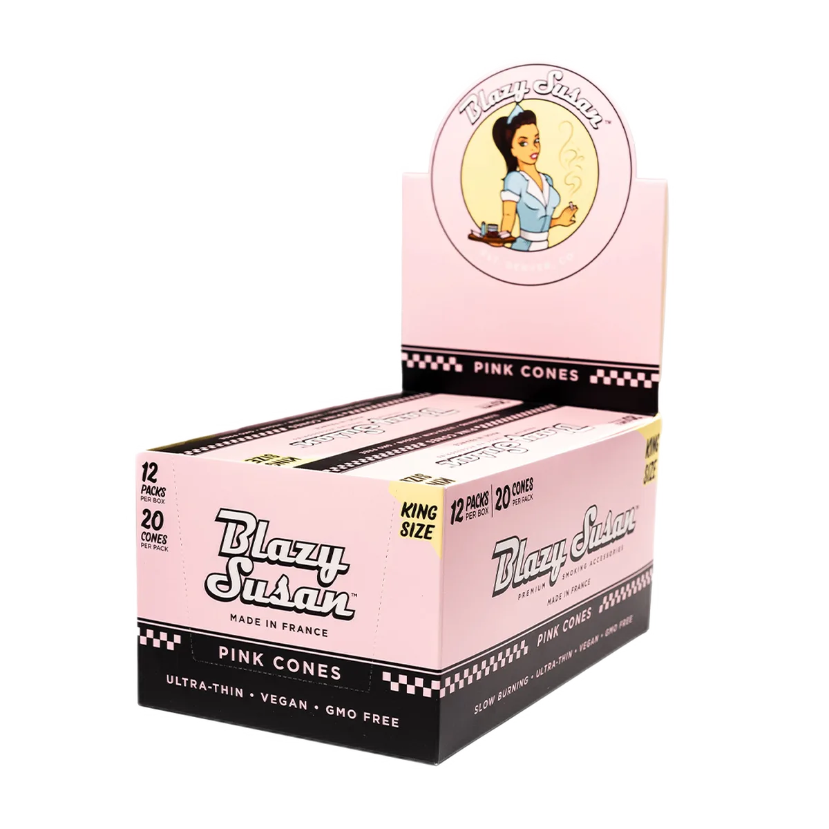 Blazy Susan Pink Paper Cones Pre-Rolled