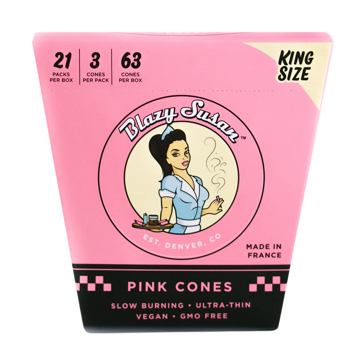 Blazy Susan Pink Paper Cones Pre-Rolled