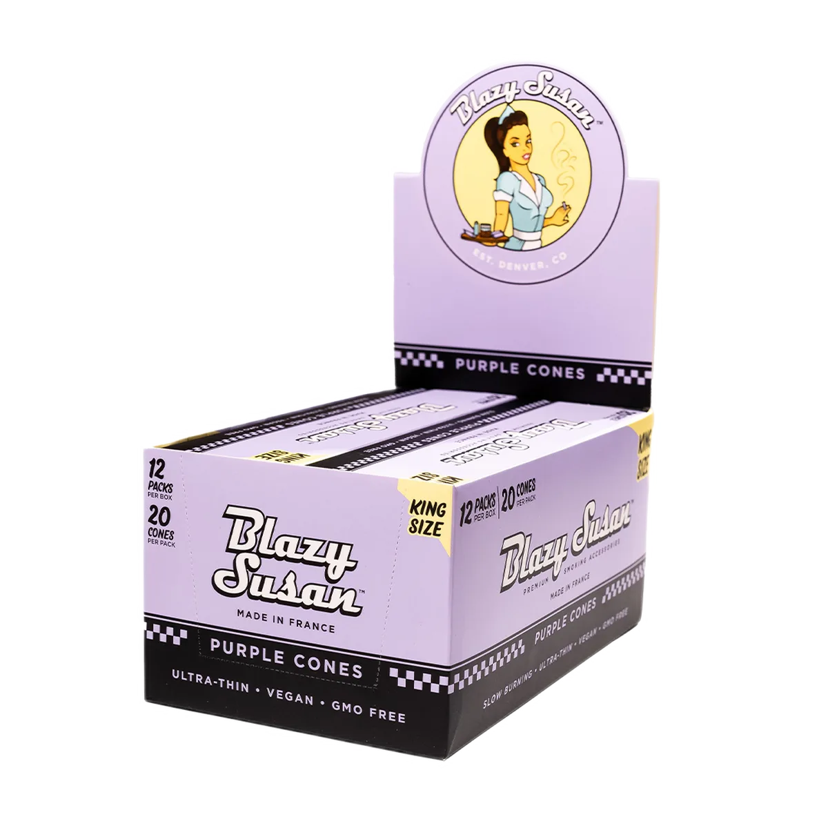 Blazy Susan Purple Paper Cones Pre-Rolled