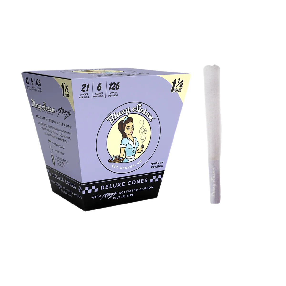 Blazy Susan Purple Paper Cones Pre-Rolled