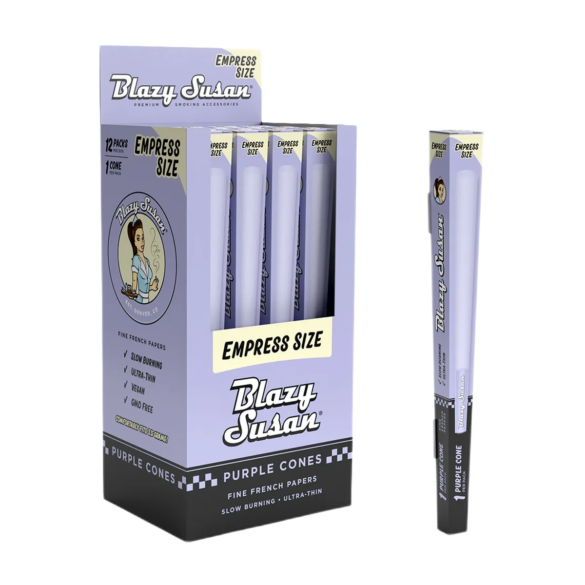 Blazy Susan Purple Paper Cones Pre-Rolled