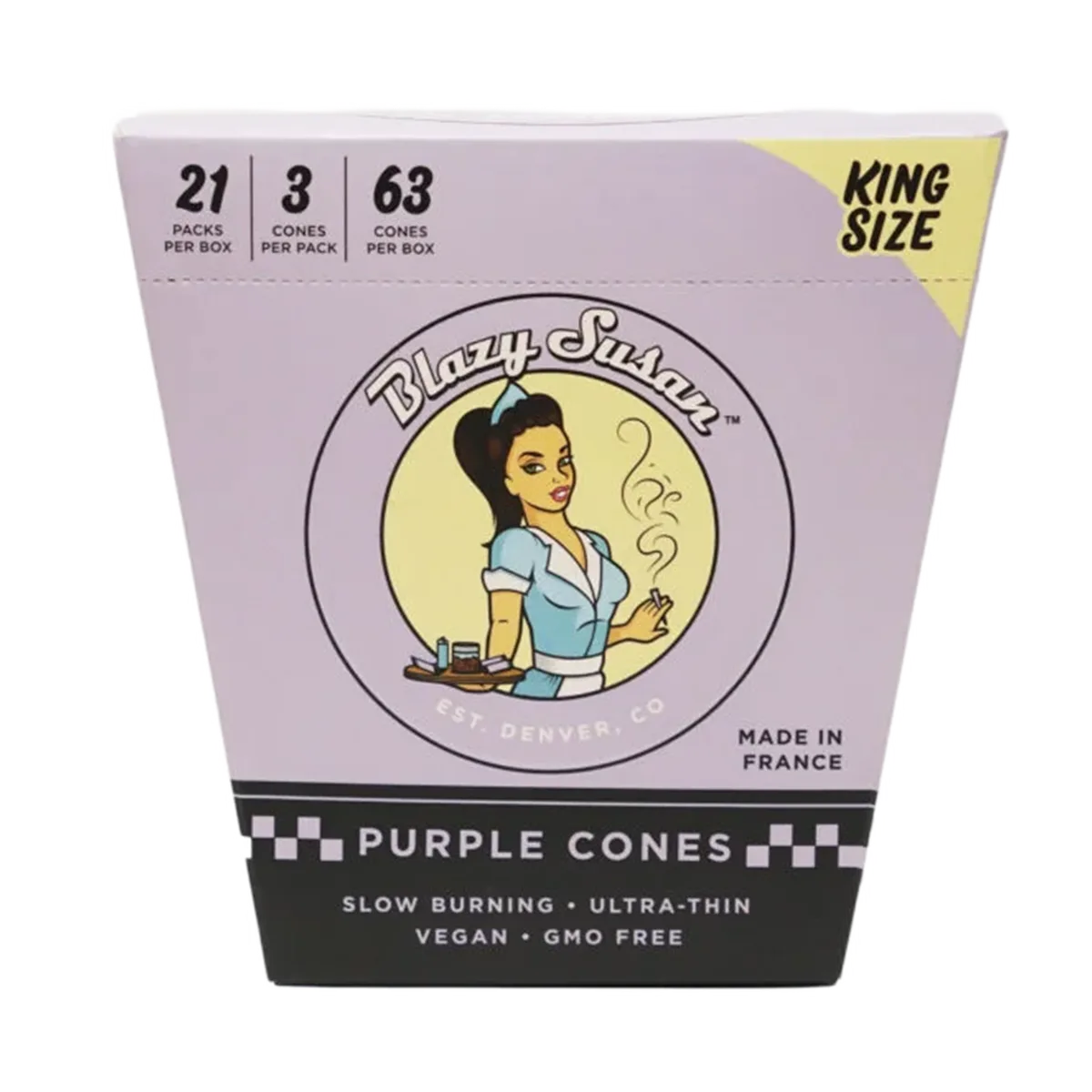 Blazy Susan Purple Paper Cones Pre-Rolled