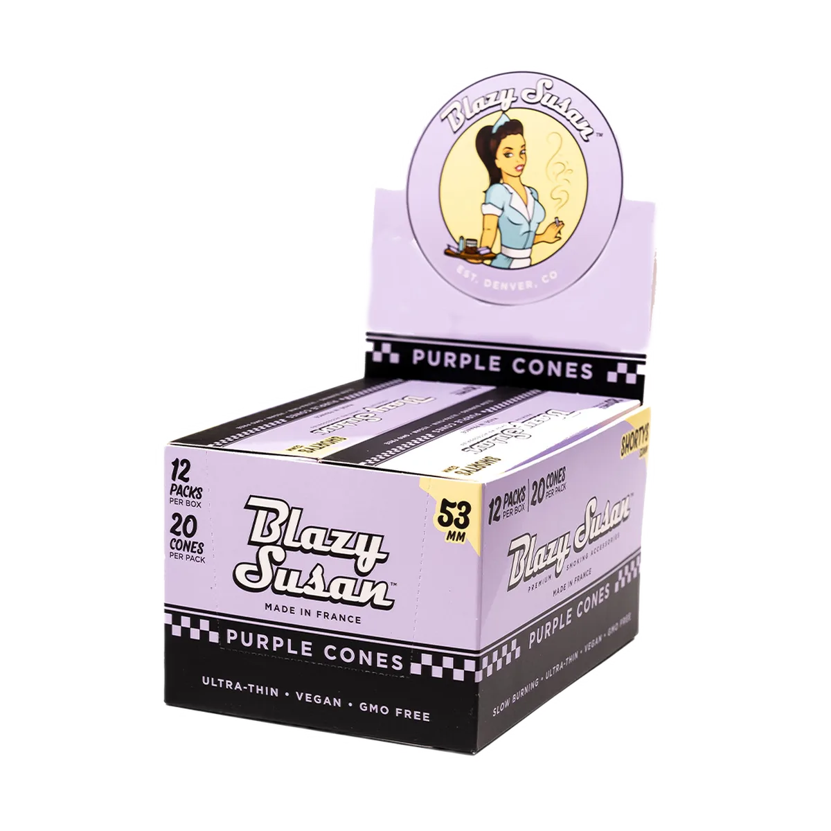 Blazy Susan Purple Paper Cones Pre-Rolled