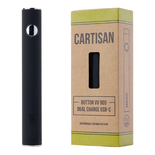 Cartisan Button VV 900 Dual Charge 510 battery with its retail box