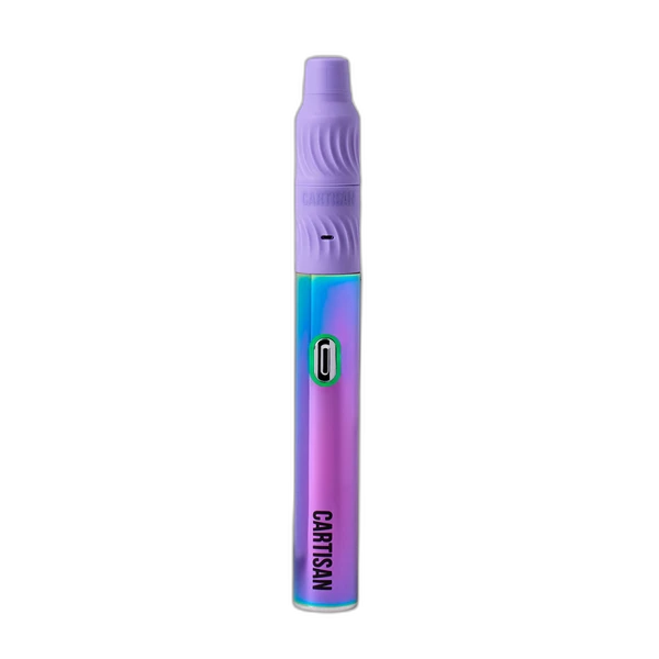 Cartisan Flex vaporizer in Rainbow with the purple flower atomizer attached