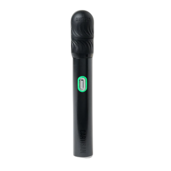 Cartisan Flex vaporizer in Black with the wax atomizer attached