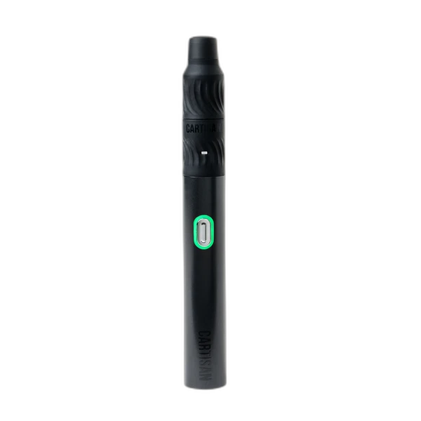 Cartisan Flex vaporizer in Black with the flower atomizer attached