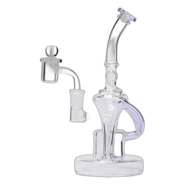 Human Grade Dualing Recycler Dab Rig in Lavender