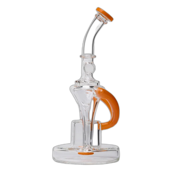 Human Grade Dualing Recycler Dab Rig in Opaque Orange