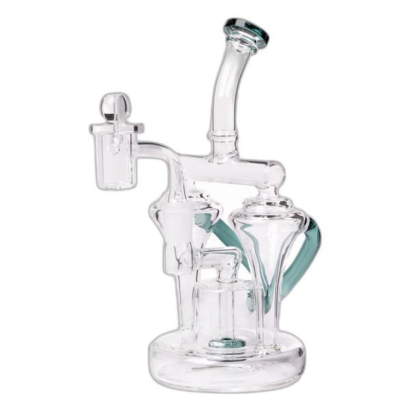 Human Grade Dualing Recycler Dab Rig in Lake Green