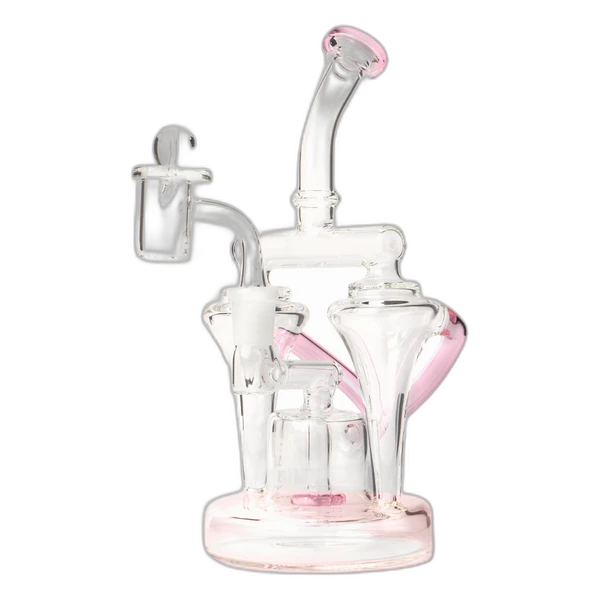 Human Grade Dualing Recycler Dab Rig in Pink