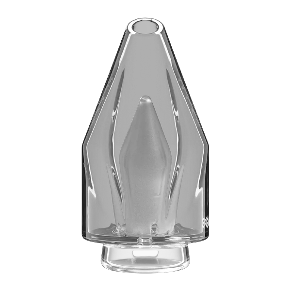 Focus V CARTA 3 Glass Top, front view with the mouthpiece opening at the top