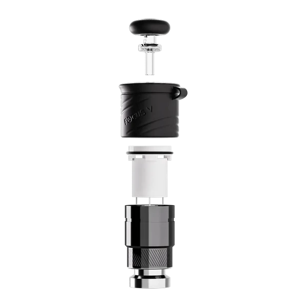 Focus V CARTA 3 Intelli-Core 3 Atomizer, exploded view of carb cap, bucket, sleeve and base