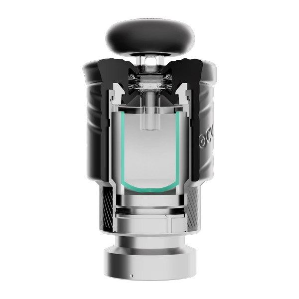 Focus V CARTA 3 Intelli-Core 3 Atomizer, cutaway outline highlighting the bucket in teal
