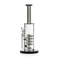 GRAV GRAV Coil Showerhead Water Pipe – 14-inch smoke-tinted borosilicate glass bong with coil pathway and showerhead percolator