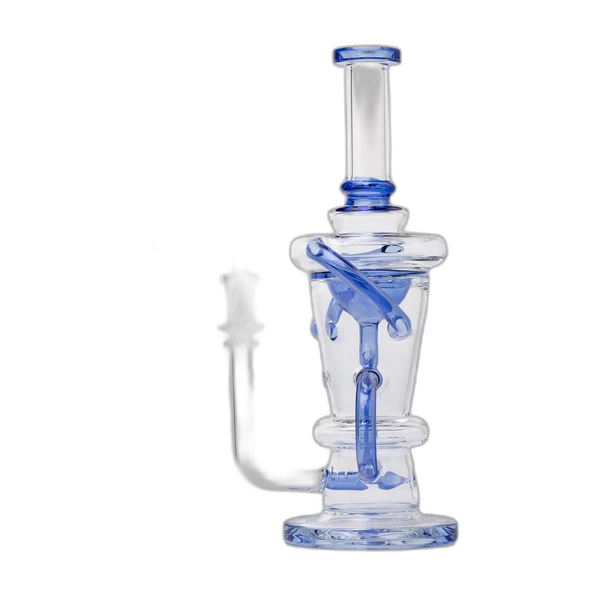 Human Grade 10.25" Straight Recycler Dab Rig - Blue