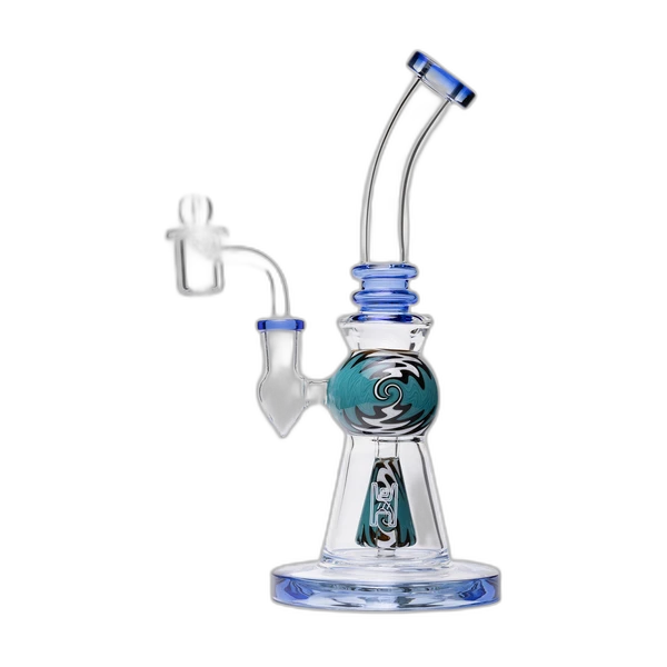 Human Grade 10" Mini Gumball Dab Rig - Blue Tones