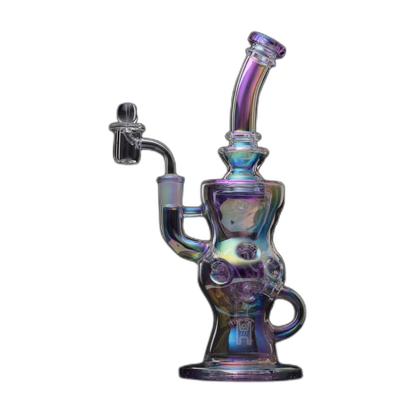 Human Grade 11.5" Swiss Incycler Dab Rig - iridescent finish detail
