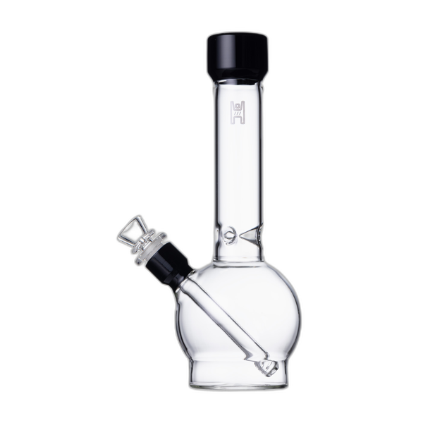 Human Grade 12 inch Ball Water Pipe in Clear Black