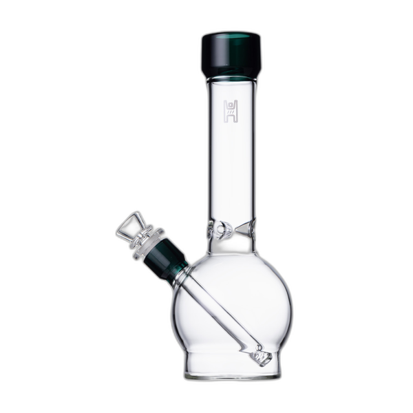 Human Grade 12 inch Ball Water Pipe in Clear Lake Green