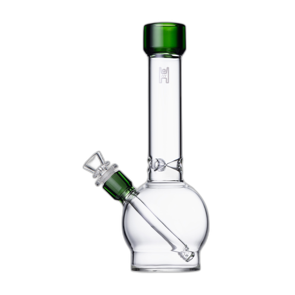 Human Grade 12 inch Ball Water Pipe in Clear Green
