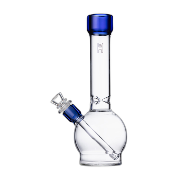 Human Grade 12 inch Ball Water Pipe in Clear Blue