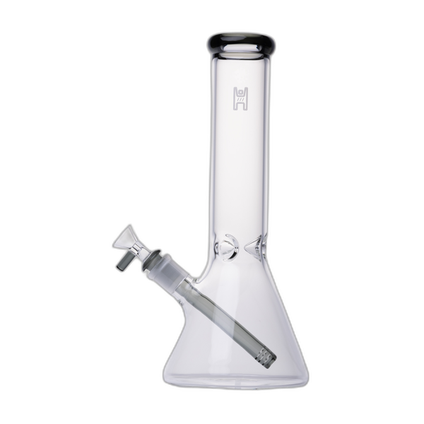 Human Grade 12 inch Beaker Water Pipe in Clear Smoke