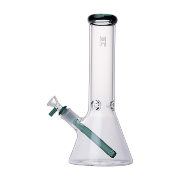 Human Grade 12 inch Beaker Water Pipe in Clear Lake Green