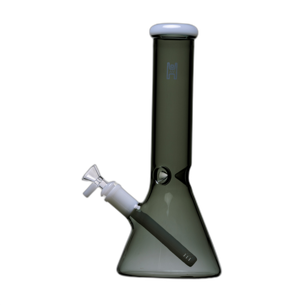 Human Grade 12 inch Beaker Water Pipe in Smoke White