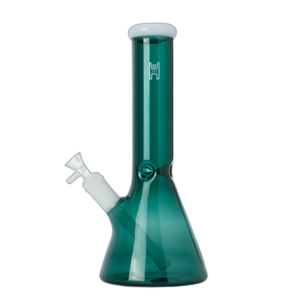 Human Grade 12 inch Beaker Water Pipe in Lake Green White