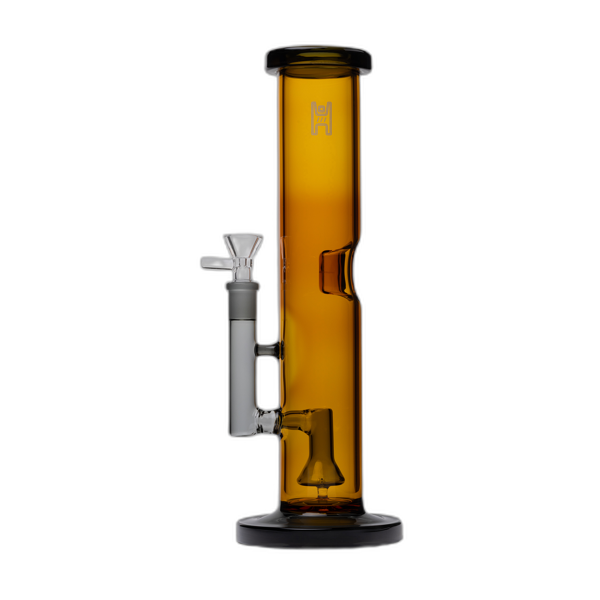 Human Grade 12 inch Tube Water Pipe in Yellow Smoke