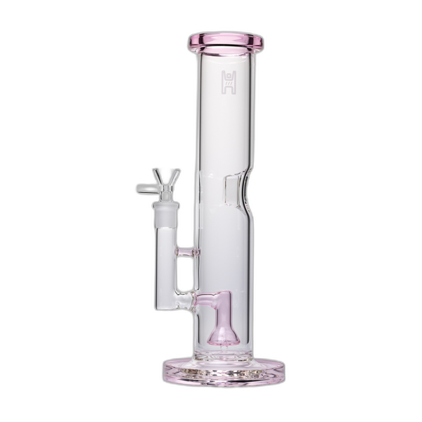 Human Grade 12 inch Tube Water Pipe in Clear Pink