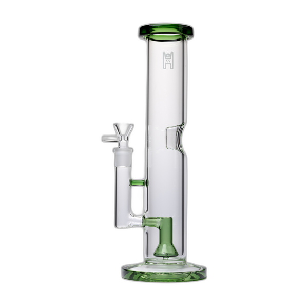 Human Grade 12 inch Tube Water Pipe in Clear Green