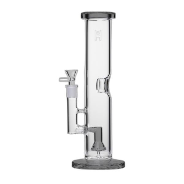 Human Grade 12 inch Tube Water Pipe in Clear Black