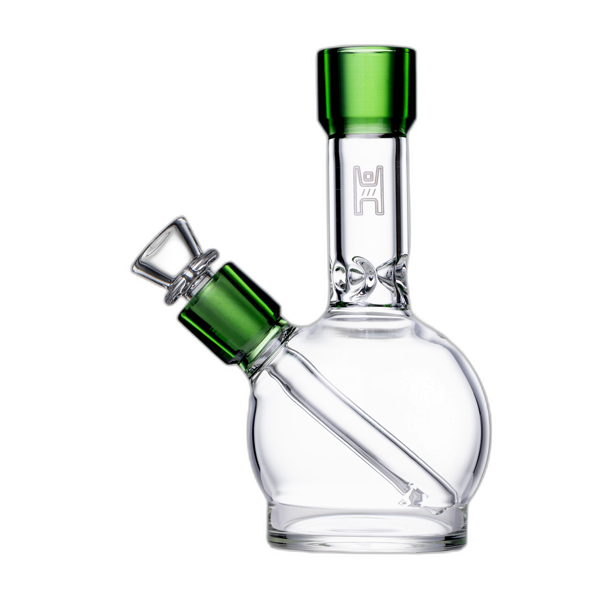 Human Grade 6 inch Ball Water Pipe in Clear Green