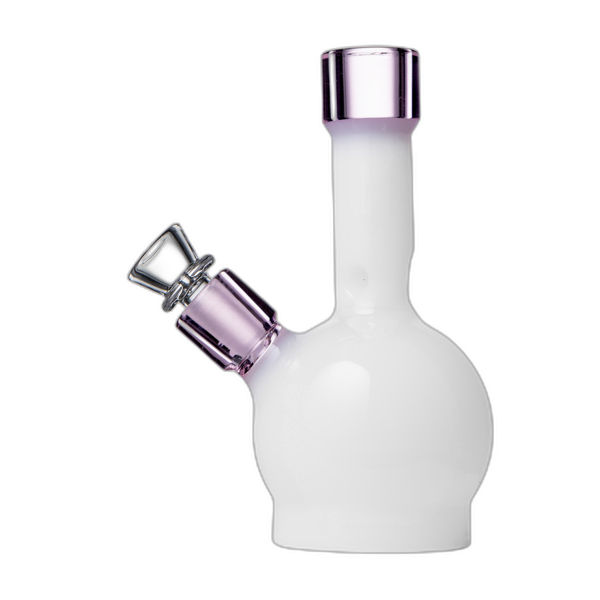 Human Grade 6 inch Ball Water Pipe in White Pink