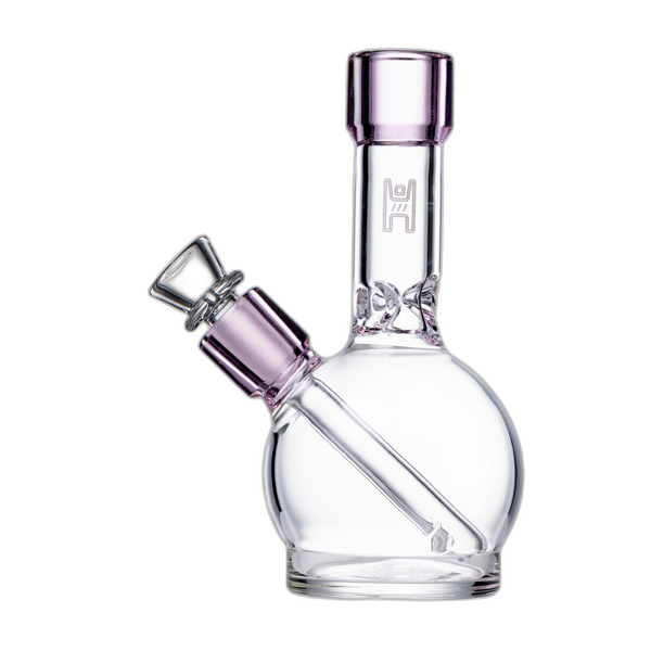 Human Grade 6 inch Ball Water Pipe in Clear Pink
