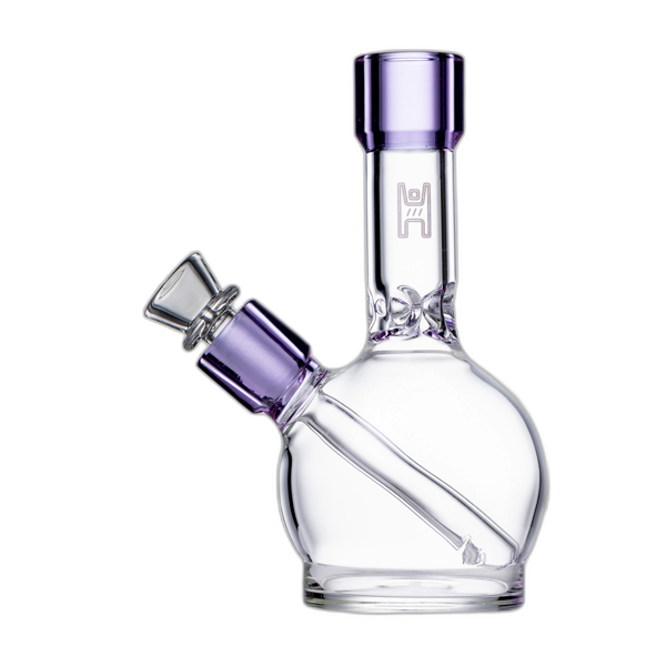 Human Grade 6 inch Ball Water Pipe in Clear Lavender