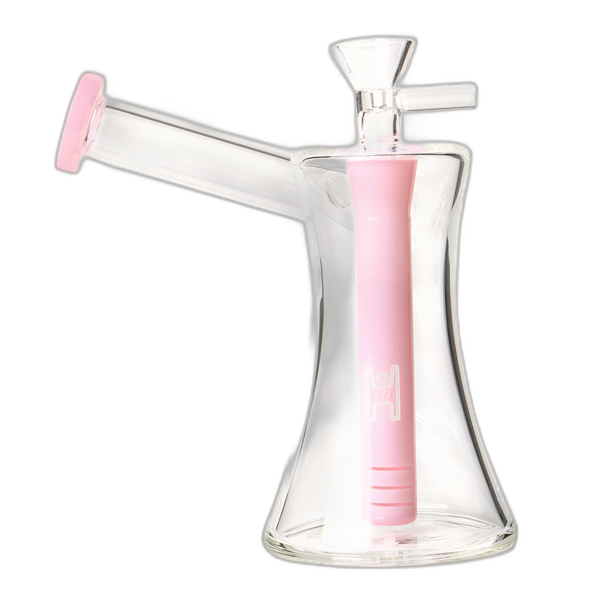 Human Grade 6 inch Hourglass Sidecar Bubbler in Pink