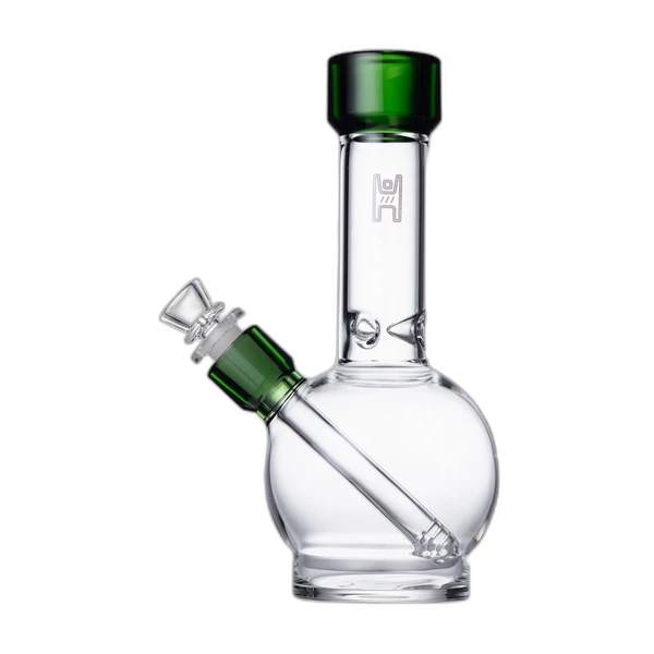 Human Grade 9" Ball Water Pipe - Clear Green