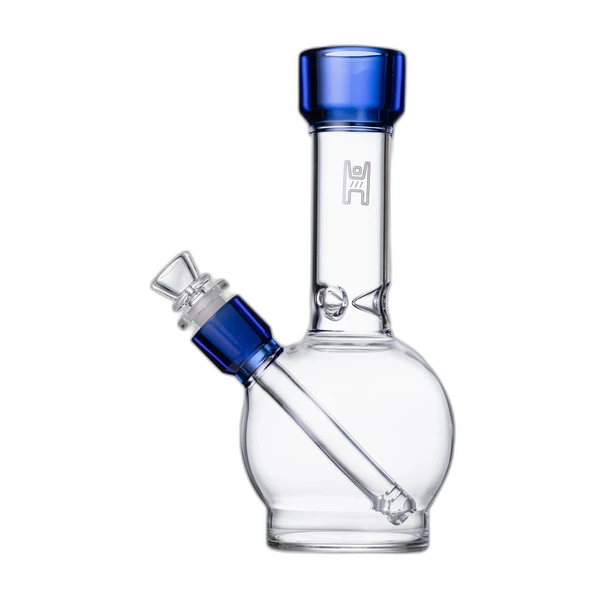 Human Grade 9" Ball Water Pipe - Clear Blue