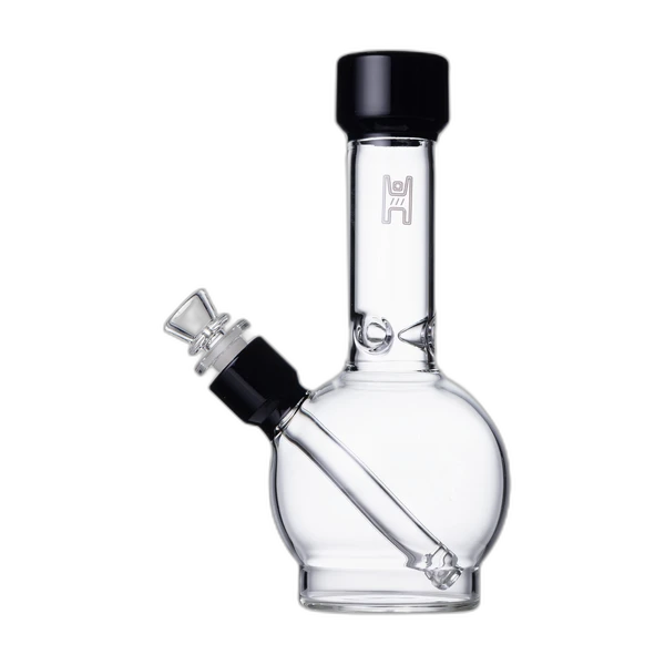 Human Grade 9" Ball Water Pipe - Clear Black