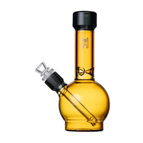 Human Grade 9" Ball Water Pipe - Yellow Smoke