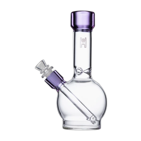 Human Grade 9" Ball Water Pipe - Clear Lavender