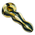 Human Grade Carnivale Hand Pipe in Silver Fumed Green Dichro