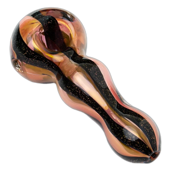 Human Grade Carnivale Hand Pipe in Gold Fumed Gold Dichro